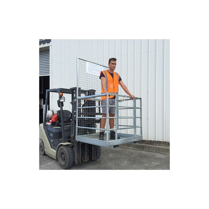 Forklift Access Safety Cage with tool box